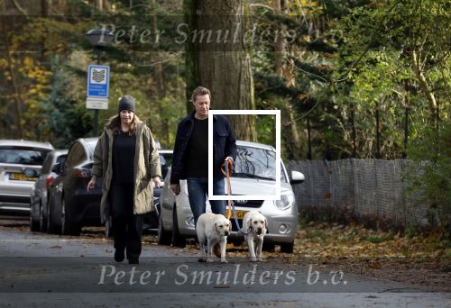 Huizen 24 november 2024
Linda de Mol en partner Jeroen Rietbergen aan het wandelen met hun 2 labradors / honden