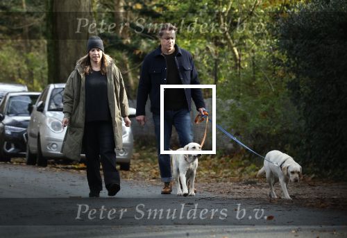Huizen 24 november 2024
Linda de Mol en partner Jeroen Rietbergen aan het wandelen met hun 2 labradors / honden