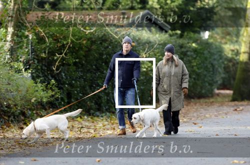 Huizen 24 november 2024
Linda de Mol en partner Jeroen Rietbergen aan het wandelen met hun 2 labradors / honden
