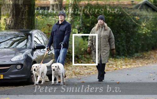 Huizen 24 november 2024
Linda de Mol en partner Jeroen Rietbergen aan het wandelen met hun 2 labradors / honden
