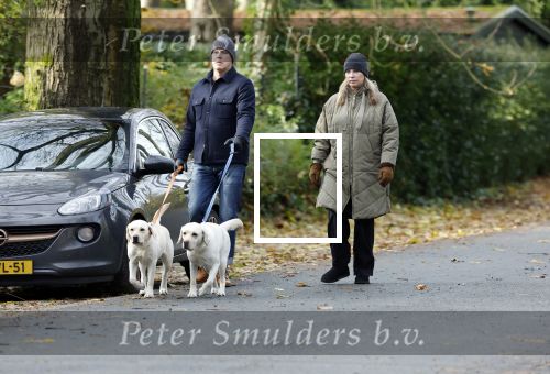 Huizen 24 november 2024
Linda de Mol en partner Jeroen Rietbergen aan het wandelen met hun 2 labradors / honden