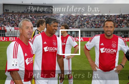 Amsterdam 3 juli 2013
Sjaak Swart 75 jaar . Hij viert dat met een wedstrijd met oud ajax spelers in het Olympisch stadion. Frank Rijkaard en Johan Cruijff
Peter Smulders bv