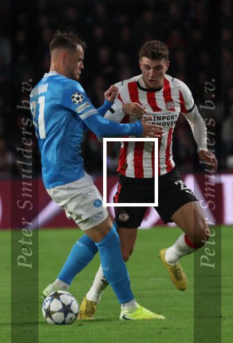 Eindhoven, 21 Oktober 2025
CL Wedstrijd PSV-Napolie, eindstand 6-2
Guus Til met Sam Beukema