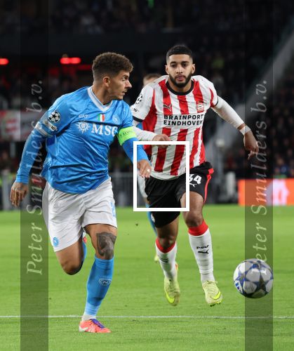 Eindhoven, 21 Oktober 2025
CL Wedstrijd PSV-Napolie, eindstand 6-2
Ismael Saibari met Giovanni Di Lorenzo