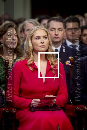 Den Haag 20 november 2025
 Prinses Amalia en haar vader Koning Willem Alexander bij de Grote Kerk, na de Bijzondere Verenigde Vergadering van de Eerste en Tweede Kamer, ter gelegenheid van de tachtigste verjaardag dat het parlement na de Tweede Wereldoorlog voor het eerst weer in gezamenlijkheid bijeenkwam. Eerste Kamervoorzitter Mei Li Vos Tweede Kamervoorzitter Thom van Campenvingen ze op .