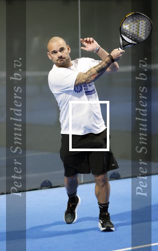 Utrecht 6 november 2025
Padel tournooi voor het UMC ziekenhuis bij Hal 22. Wesley Sneijder speelde met Frank Rijkaard