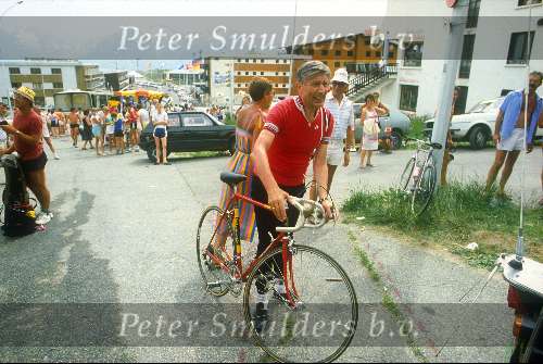 Dries v Agt tijdens een vrij dag Tour de France op Alp D\'Huez