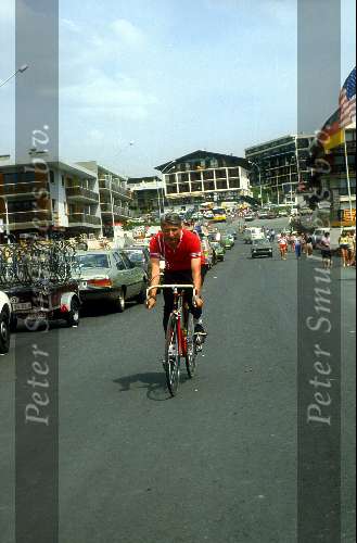Dries v Agt tijdens een vrij dag Tour de France op Alp D\'Huez
