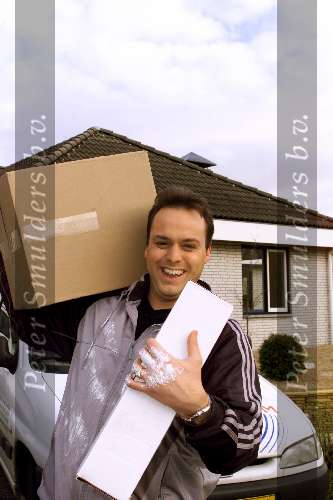 Fijnaart 4 december 2001
Frans Bauer aan het werk in zijn nieuwe huis