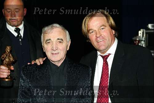 Amsterdam 18 decmber 2001
Opnames van de oudejaarsloterij van de .
Jan v Doorn en Charles Aznavour