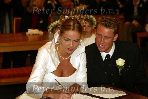 Roosendaal 7 december 2002
Trouwen Michael Boogerd en Nerena Ruinemans