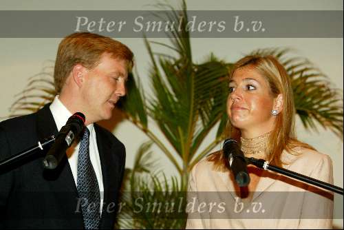 Curacao 7 mei 2002
Prins Willem Alexander en Maxima op Curacao met persconferentie  ivm overlijden Pim Fortuyn