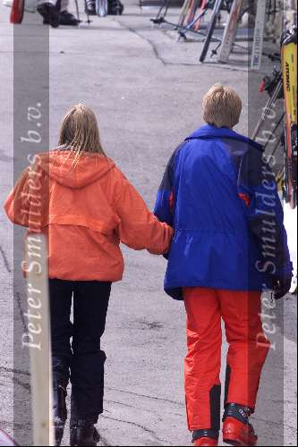 Zurs/Lech 4 April 2001
Prins Willem Alexander en Maxima enkele dagen na hun officiele verloving