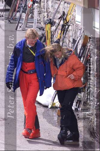 Zurs/Lech 4 April 2001
Prins Willem Alexander en Maxima enkele dagen na hun officiele verloving