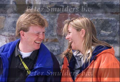 Zurs/Lech 4 April 2001
Prins Willem Alexander en Maxima enkele dagen na hun officiele verloving