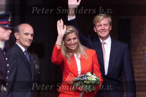 Noord Brabant 4 september 2001
Prins Willem Alexander en Maxima bezoeken Breda, Tilburg, Den Bosch en Eindhoven.
Mr. Houben commissaris van Nrd. Brabant
