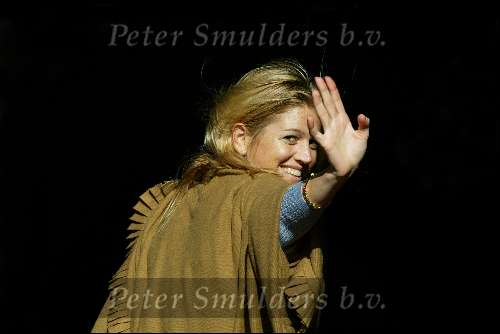 Amsterdam 14 mei 2003
Maxima bij aankomst op paleis de dam