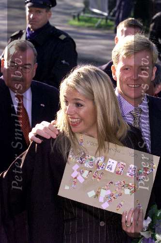Assen 15 November 2001
Maxima bezoekt samen met Prins Willem Alexander de provincie Drente
