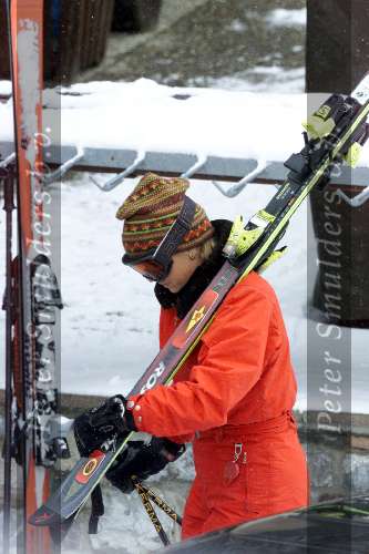 Zurs 17 februari 2001
Maxima tijdens haar wintersportvakantie