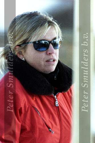 Zurs 17 februari 2001
Maxima tijdens haar wintersportvakantie