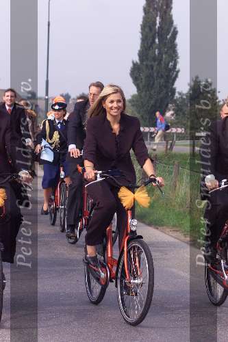 Utrecht 26 septmber 2001
Prins Willem Alexander en Maxima bezoeken de provincie Utrecht. Hier op de fiets