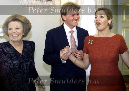 Den Haag 30 maart 2001
Verloving Prins Willem Alexander met Maxima
Met Koningin Beatrix