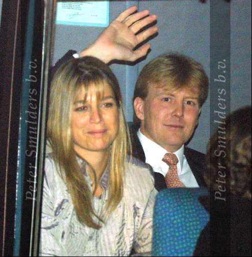 Amsterdam 31 januari 2001
Koningin Beatrix 63 jaar Maxima en Prins Willem Alexander. Eerste maal Maxima publiekelijk aanwezig
