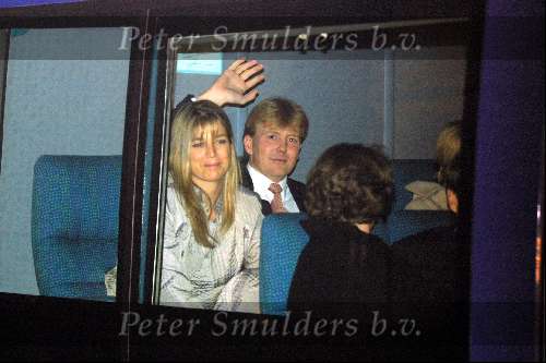 Amsterdam 31 januari 2001
Koningin Beatrix 63 jaar Maxima en Prins Willem Alexander. Eerste maal Maxima publiekelijk aanwezig