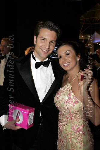 Amsterdam 8 december 2005
VIP avond miljonairs fair in Rai.
Bas Muijs met Rossana Lima met gsm