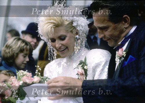 Den Haag 20 November 1987 Trouwen Connie Breukhoven ( Vanessa ) met Hans Breukhoven