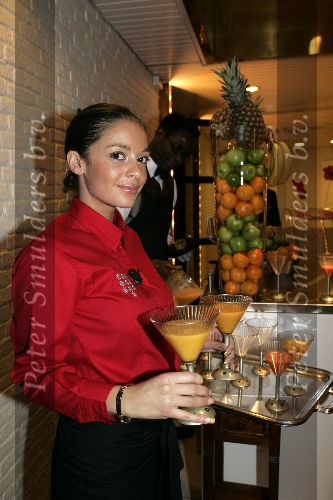 Amsterdam 12 december 2005
Kerstdiner bij de kersentuin met bn ers van Talpa in keuken en bediening.  Fajah Lourens