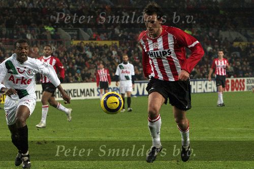 Wedstrijd om de KNVB-beker ( Gatorade Cup seizoen 2005/2006 ) PSV-FC Twente, eindstand 2-0
Jan Vennegoor of Hesselink
© Foto Bart Bel