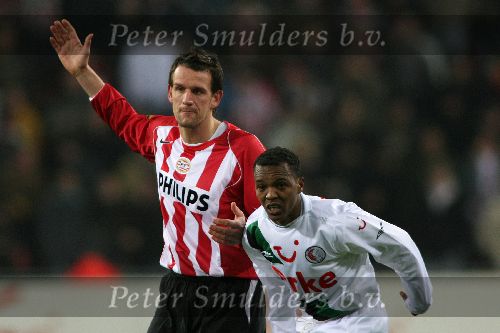 Wedstrijd om de KNVB-beker ( Gatorade Cup seizoen 2005/2006 ) PSV-FC Twente, eindstand 2-0
Jan Vennegoor of Hesselink
© Foto Bart Bel