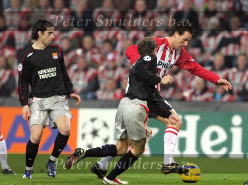 Eindhoven, 21 Februari 2006 Eerste ronde Knock-out Champions league Seizoen 2005/2006 PSV-Olympique Lyon
Jan Vennegoor of Hesselink
