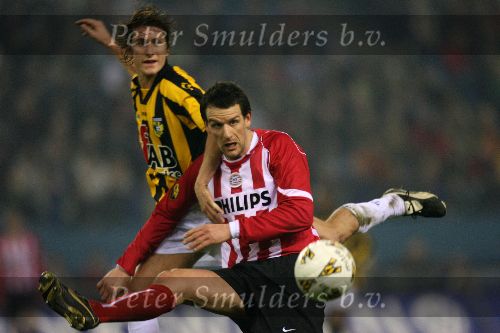 Arnhem, 17 Februari 2006 Kompetitiewedstrijd Vitesse-PSV, eindstand 1-3 Seizoen 2005/2006
 Jan Vennegoor of Hesselink