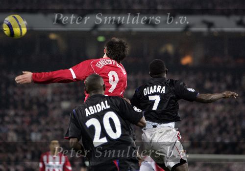 Eindhoven, 21 Februari 2006 Eerste ronde Knock-out Champions league Seizoen 2005/2006 PSV-Olympique Lyon
Jan Vennegoor of Hesselink