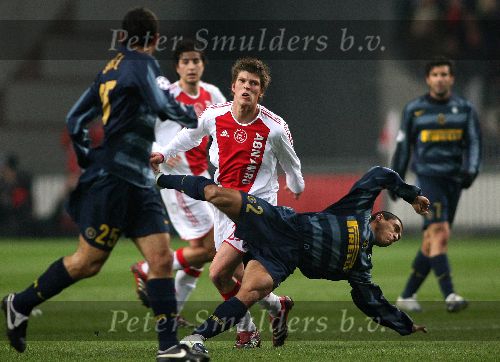 Amsterdam, 22 Februari 2006 Champions League 1e ronde na voorrondes Seizoen 2005/2006 AJAX-Internationale, Eindstand 2-2 Klaas Jan Huntelaar