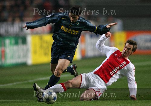 Amsterdam, 22 Februari 2006 Champions League 1e ronde na voorrondes Seizoen 2005/2006 AJAX-Internationale, Eindstand 2-2 Markus Rosenberg