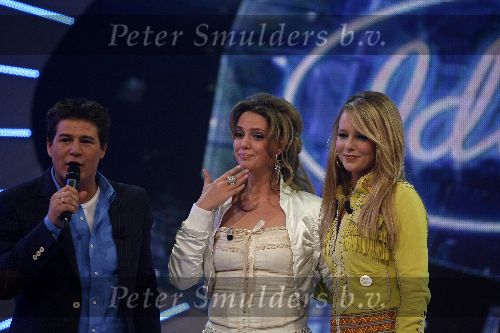 Hilversum 28 januari 2006
opnames idols in studio 21.
Marescha en Martijn Krabbe en Chantal janzen
Peter Smulders bv