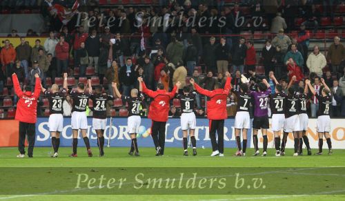 Eindhoven, Kompetitiewedstrijd PSV-AZ, eindstand 2-3
Seizoen 2006/2007
Blijdschap bij de speler van AZ