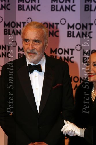 Chamonix 2 februari 2007
Presentatie sieraden lijn van Mont Blanc in Chamonix. Christopher Lee met zijn vrouw Gitte