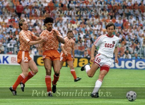 Munchen, 25 Juni 1988 Finale Europees Kampioenschap 1988
Nederland-Rusland met een eindstand van 2-0
met o.a. Frank Rijkaard en Jan Wouters