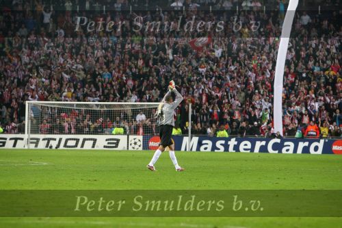 Eindhoven, 20 Februari 2007 Champions Leaguewedstrijd
PSV-FC Arsenal 1e ronde Eindstand 1-0 Seizoen 2006/2007
Blijdschap bij doelman Gomes