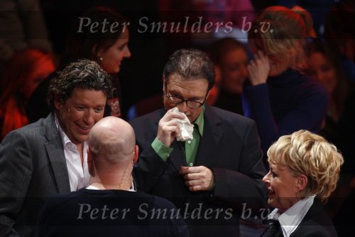 Hilversum 3 februari 2007
Opnames X factor in studio 22. Marianne v Wijnkoop Henk Temming (met vinger in zijn neus)  en Henkjan Smits