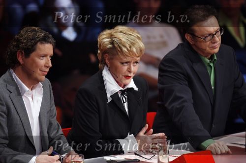 Hilversum 3 februari 2007
Opnames X factor in studio 22. henk temming en Marianne v Wijnkoop en Henkjan Smits