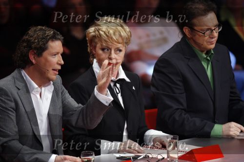 Hilversum 3 februari 2007
Opnames X factor in studio 22. henk temming en Marianne v Wijnkoop en Henkjan Smits