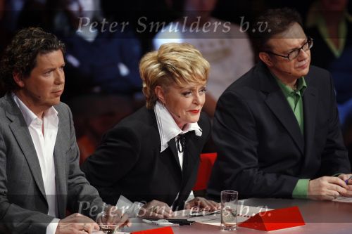 Hilversum 3 februari 2007
Opnames X factor in studio 22. 
Henk temming en Marianne v Wijnkoop en Henkjan Smits
