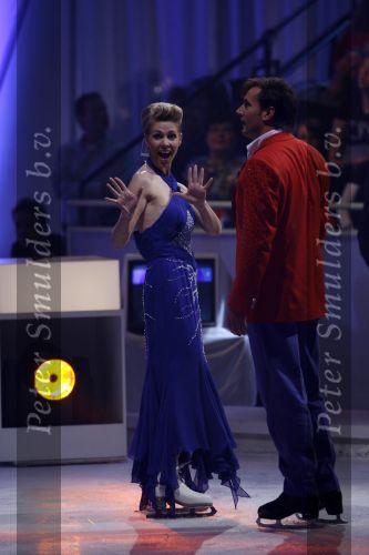 Hilversum 19 januari 2007
Sterrendansen op het ijs van sbs6 in studio 24. Nance Coolen en Gerard Joling