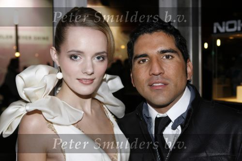 Amsterdam 23 januari 2007
Opening Fashion week in de westergas fabriek.Sanne Nijhof met Rodrigo Otazu