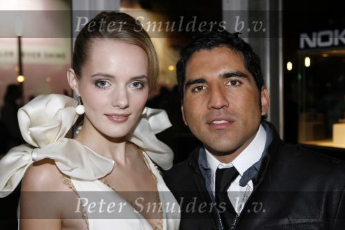 Amsterdam 23 januari 2007
Opening Fashion week in de westergas fabriek.Sanne Nijhof met Rodrigo Otazu